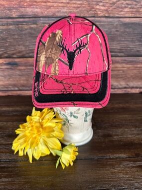 Hot Shot Pink Camouflage Deer Patch Baseball Cap